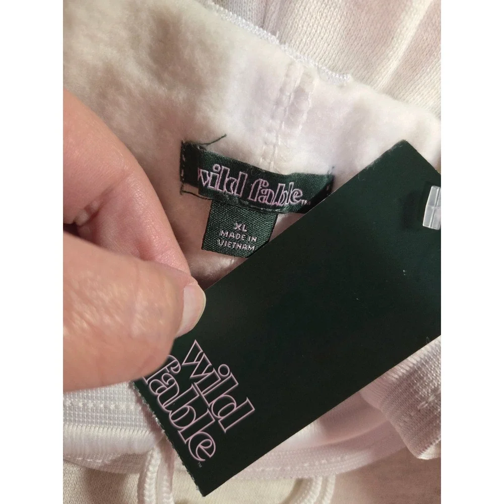Wild Fable Women Heather Grey Wide Leg Sweatpants XL High Rise Fleece Drawstring